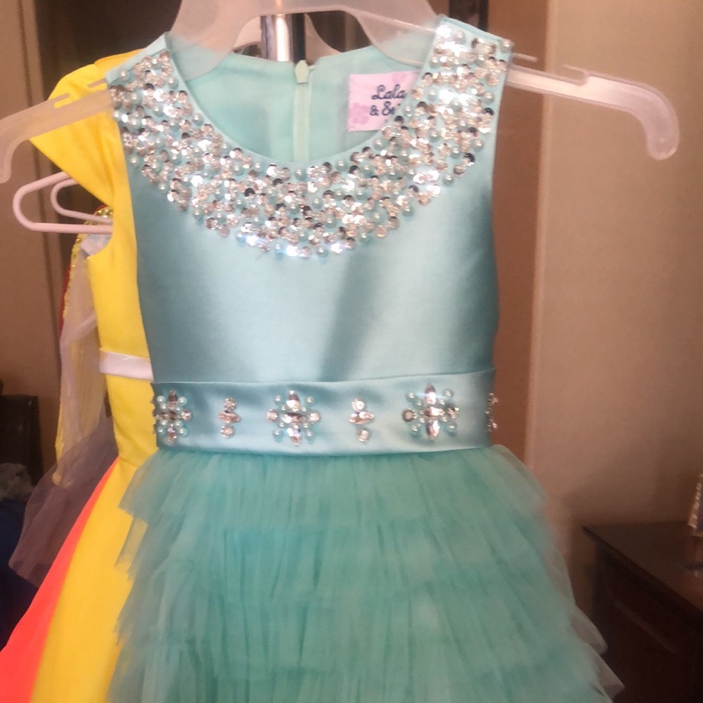 Seafoam color dress little girls , size 4/5
